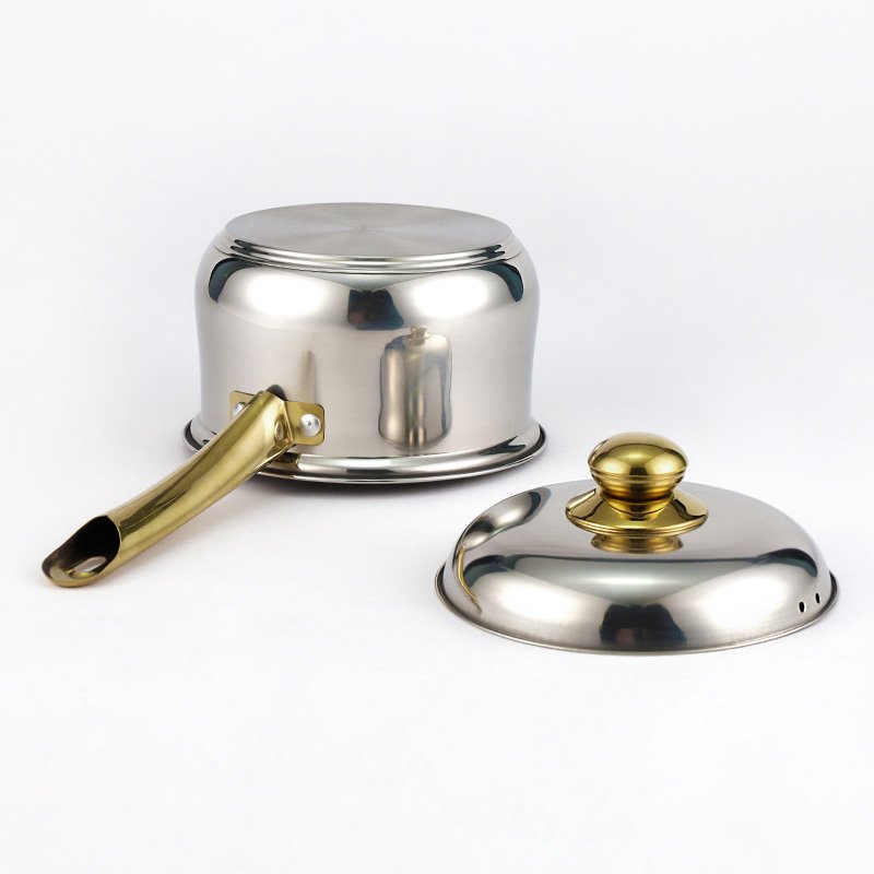 Stainless Steel Cookware Set Kitchen Pots And Pans Set Gold Cooking Pots Set With Steel Lids