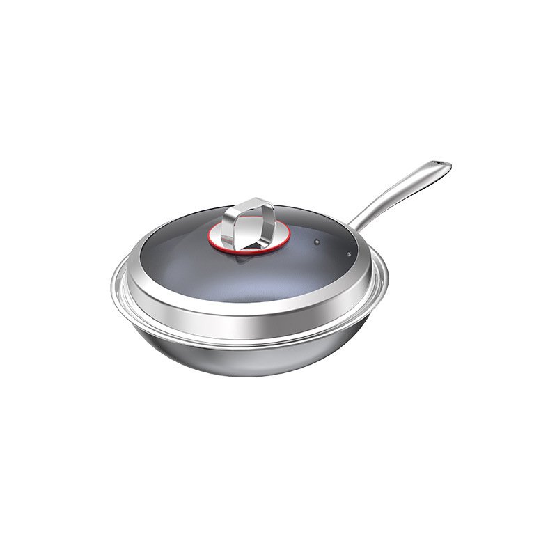 New Design Cookware Kitchen Titanium Blue Non Stick Non Coated Cookware Set Wok Pan Healthy Cookware Pan With Glass Lid