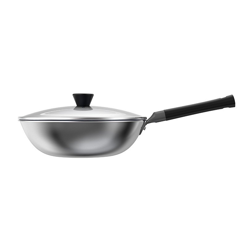 New Design Cookware Kitchen Titanium Blue Non Stick Non Coated Cookware Set Wok Pan Healthy Cookware Pan With Glass Lid