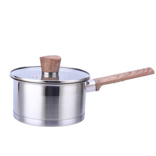Multifunction Wok Milk Cooking Pot Set Soup Pot Stainless Steel Kitchen Cookware Set Wooden Handle Cooking Pots