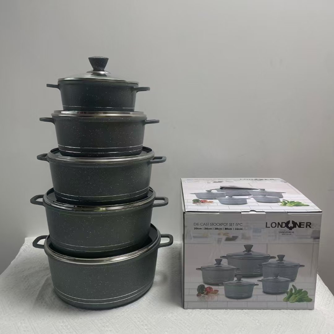 20/24/28/30/32cm 10PCS Cookware set with 3 color induction bottom new model