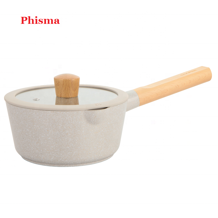 High Quality 7pcs Kitchen Aluminium Cooking Pots And Pans Non Stick Cookware Set With Wood Handle