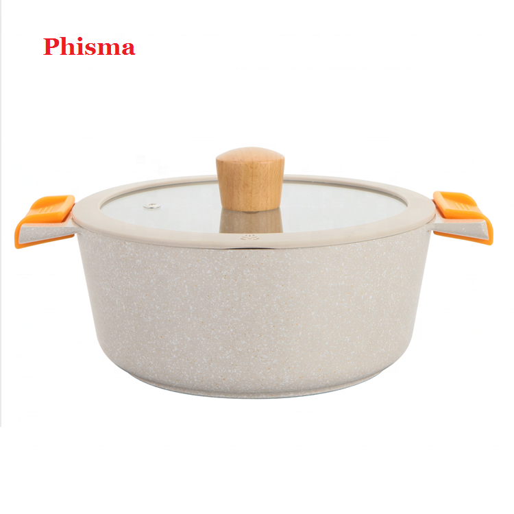High Quality 7pcs Kitchen Aluminium Cooking Pots And Pans Non Stick Cookware Set With Wood Handle