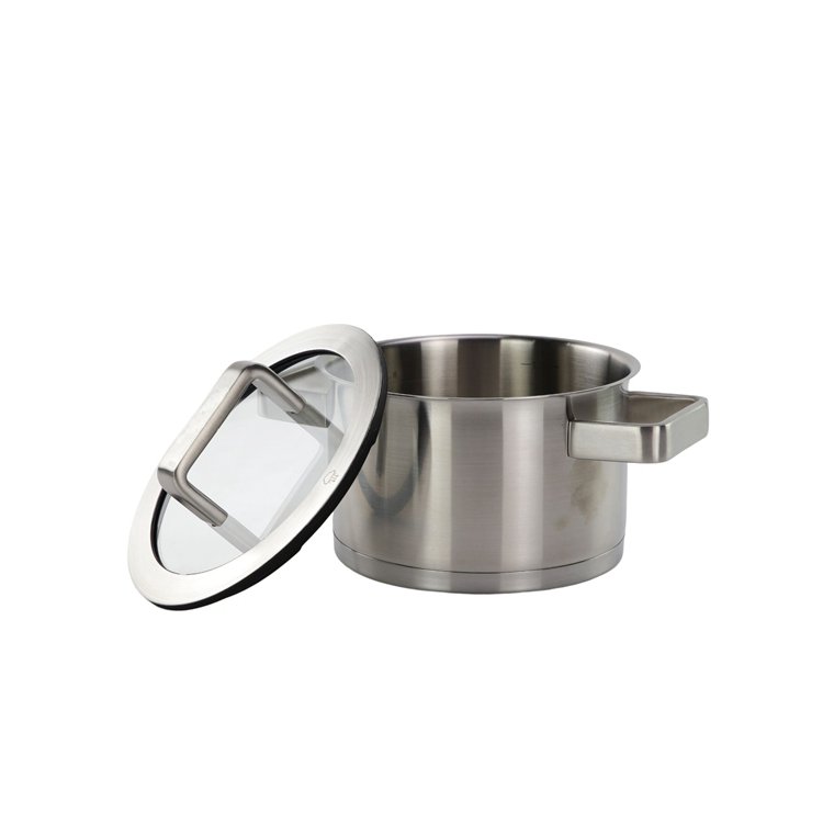 Factory manufacture 4 pieces 304 cooking pots capsule bottom thick stainless steel cookware sets