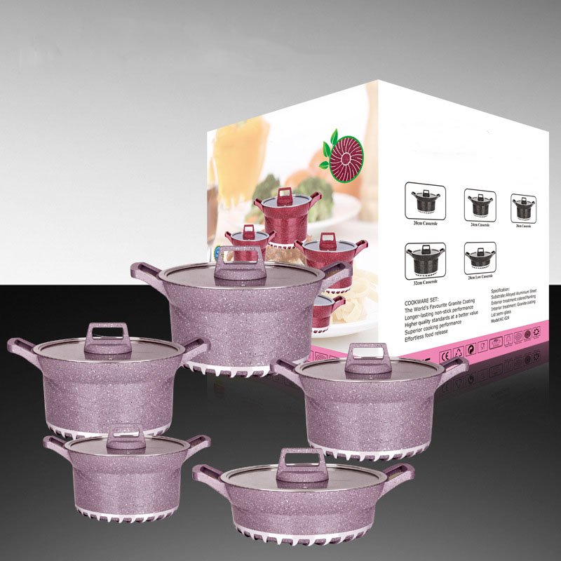 High quality granite cookware sets non stick marble aluminum cooking pots and pans wholesale kitchen cookware set