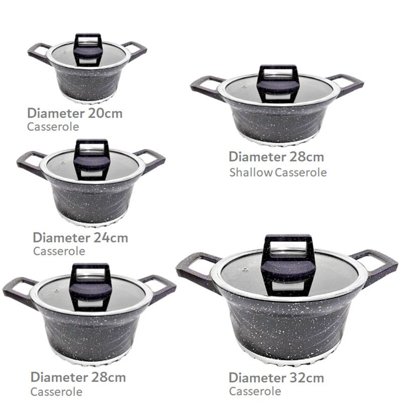 High quality granite cookware sets non stick marble aluminum cooking pots and pans wholesale kitchen cookware set