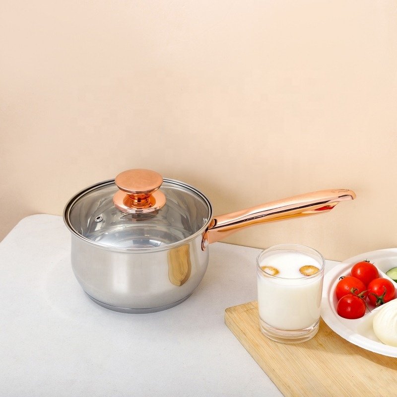 Nonstick 6pcs Cookware Set Stainless Steel 201 Cooking Soup Pot Stock Pan Kitchenware Pot Set with Glass Lid