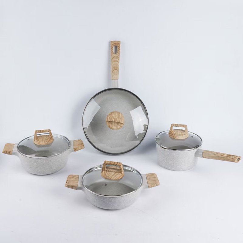 Custom Fry Pan Shallow Casserole kitchen cookware set Sauce pots and pans aluminum pan nonstick cookware sets