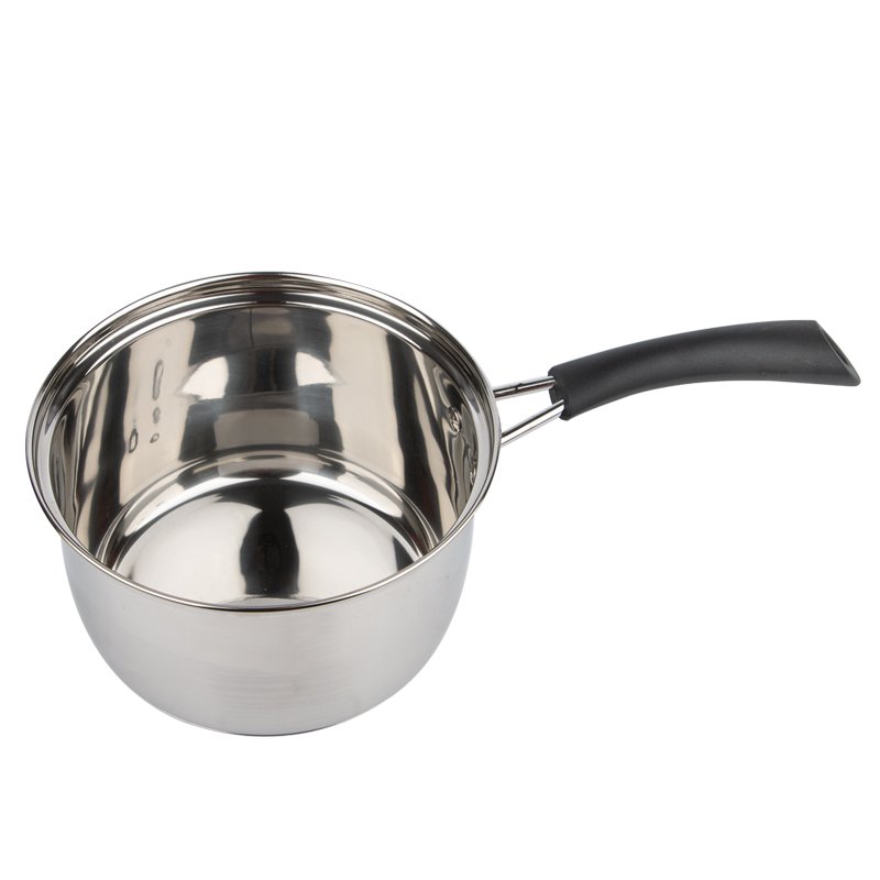 Wholesale new food grade stainless steel 18cm stainless steel soup pot with handle milk pot non stick cookware set