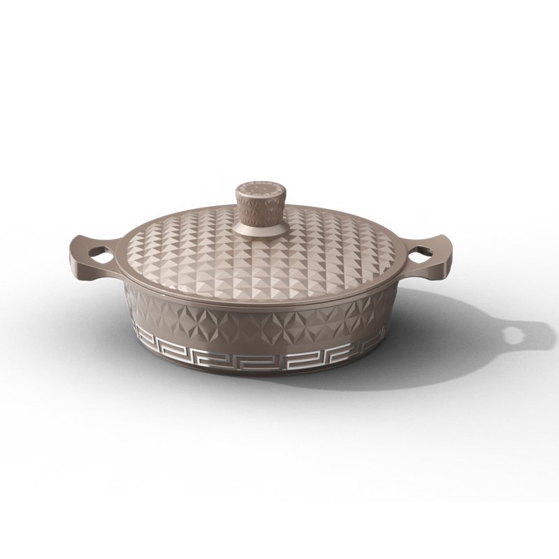 new design triangle diamond shape pots and pans die cast nonstick kitchen wear cookware set
