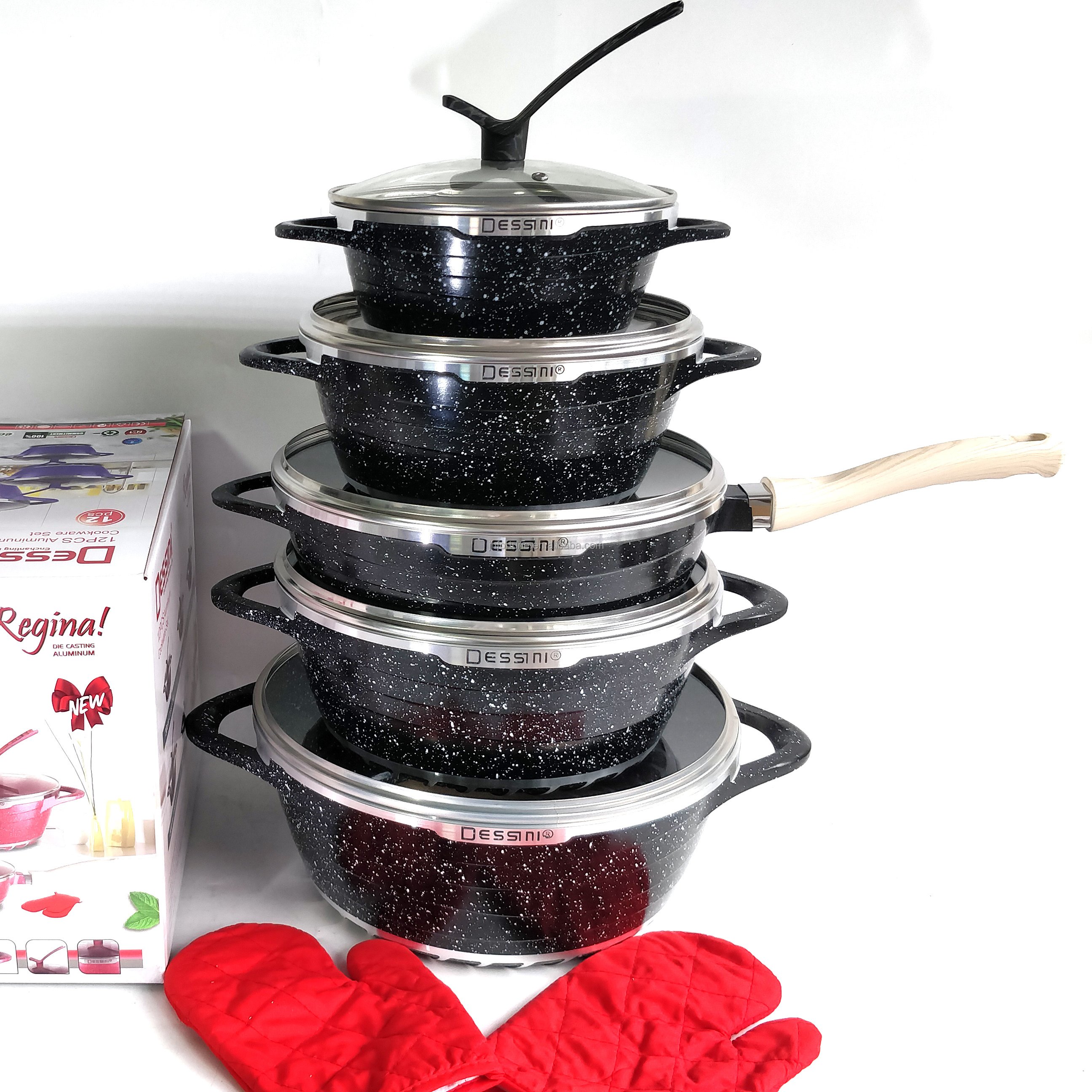 Hot Selling Durable Kitchen Tool cookware sets non stick Stockpot Cooking Pot with Lid