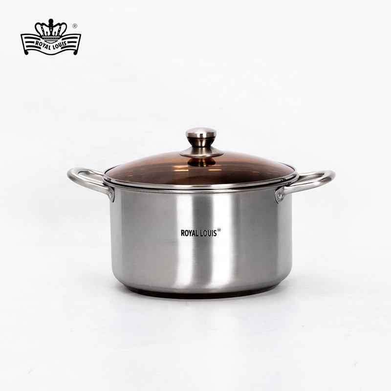 ROYAL LOUIS Hot Selling 10 Pcs Stainless Steel Cooking Pot Set Cookware Sets With Glass Cover Soup Pot New Jonny Kitchenware