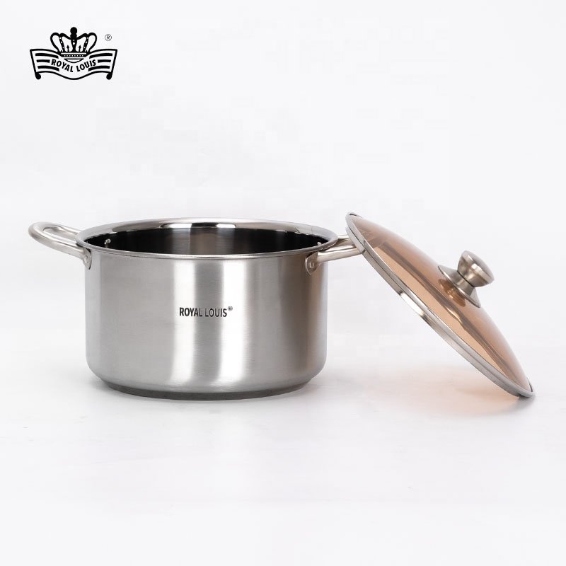 ROYAL LOUIS Hot Selling 10 Pcs Stainless Steel Cooking Pot Set Cookware Sets With Glass Cover Soup Pot New Jonny Kitchenware