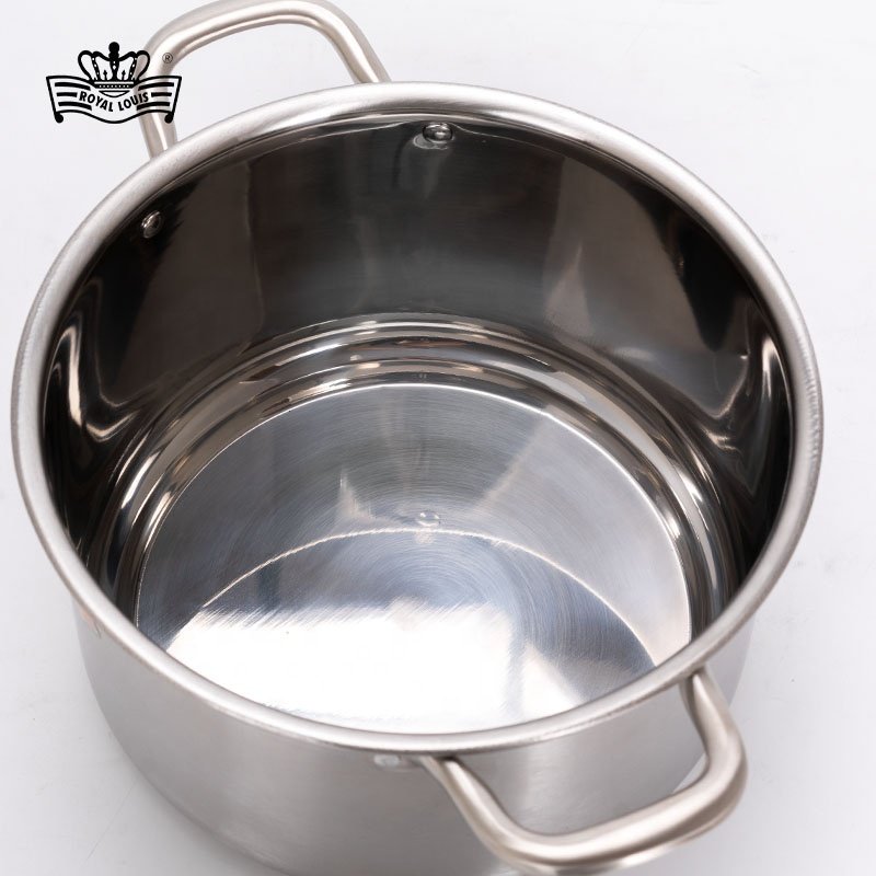 ROYAL LOUIS Hot Selling 10 Pcs Stainless Steel Cooking Pot Set Cookware Sets With Glass Cover Soup Pot New Jonny Kitchenware
