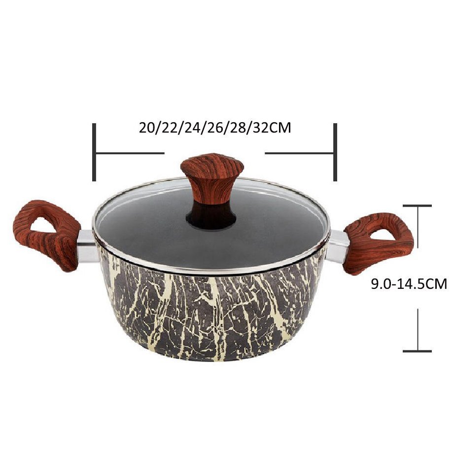 Professional Manufacturer Custom Granite Cookware Set Marble Non Stick Coating Forged Aluminum Cookware Sets