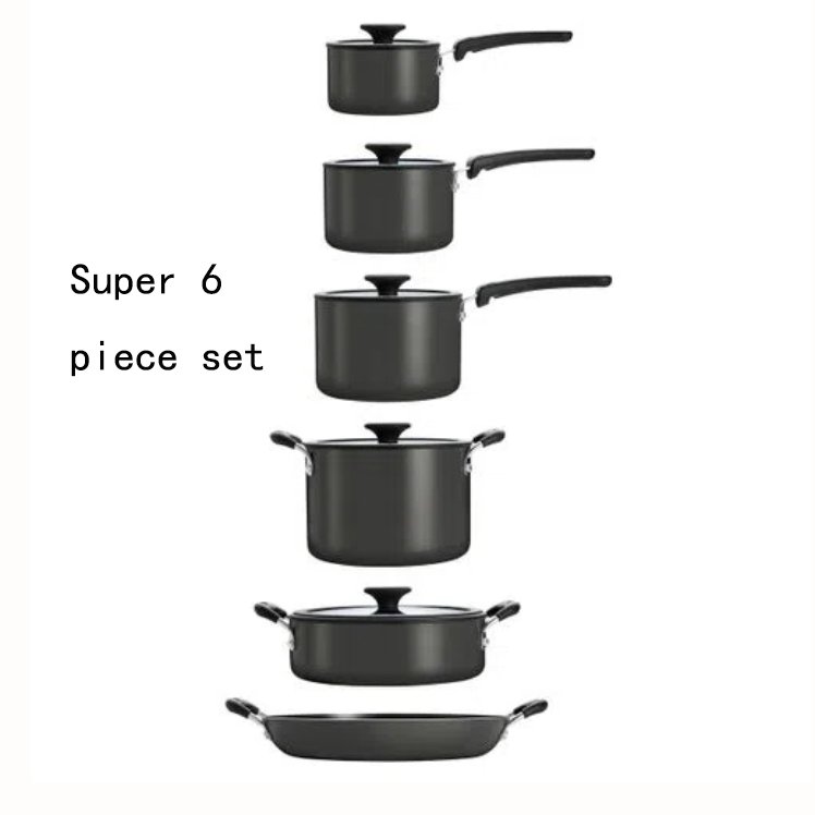 Hot Selling Kitchen Non Stick Cookware Sets Black Kitchen Aluminum Cookware Set with Non-stick Pots and Pan