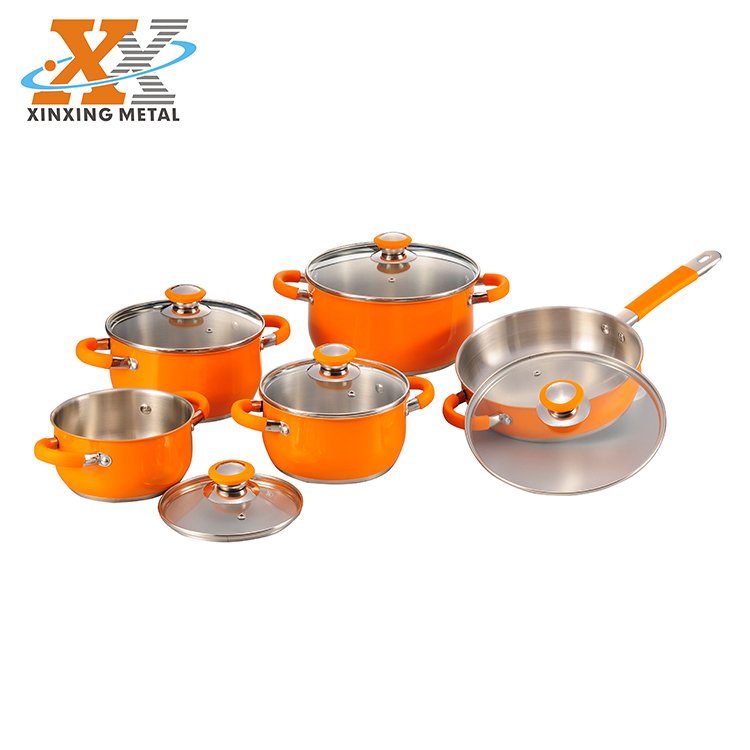 New Design 10 Pcs Stainless Steel Kitchen Cooking Cookware Set With Glass Lid