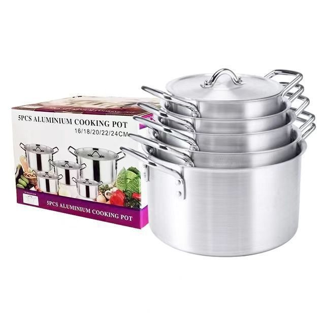 Home Party Aluminium Alloy Cookware-Set 5 pieces 16cm 18cm 20cm 22cm 24cm Set Kitchen Cookware