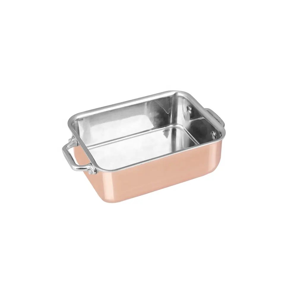 Turkey Triply Copper Roasting Pan With Rack