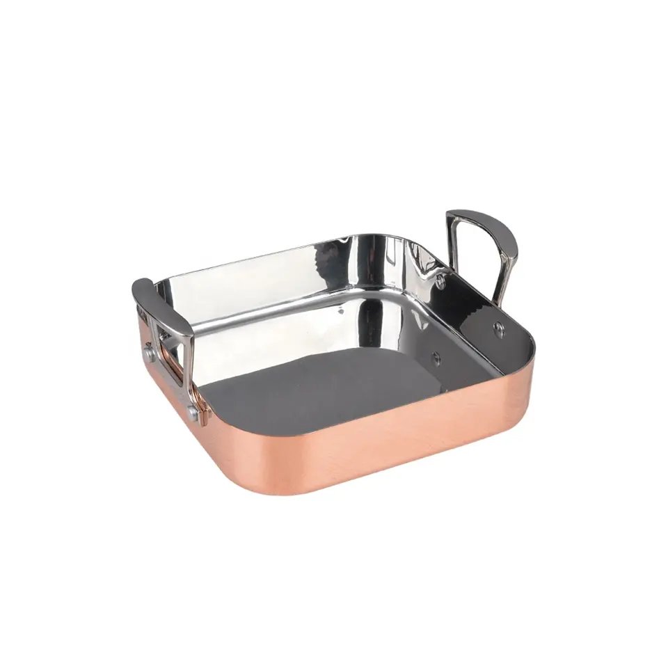 Turkey Triply Copper Roasting Pan With Rack
