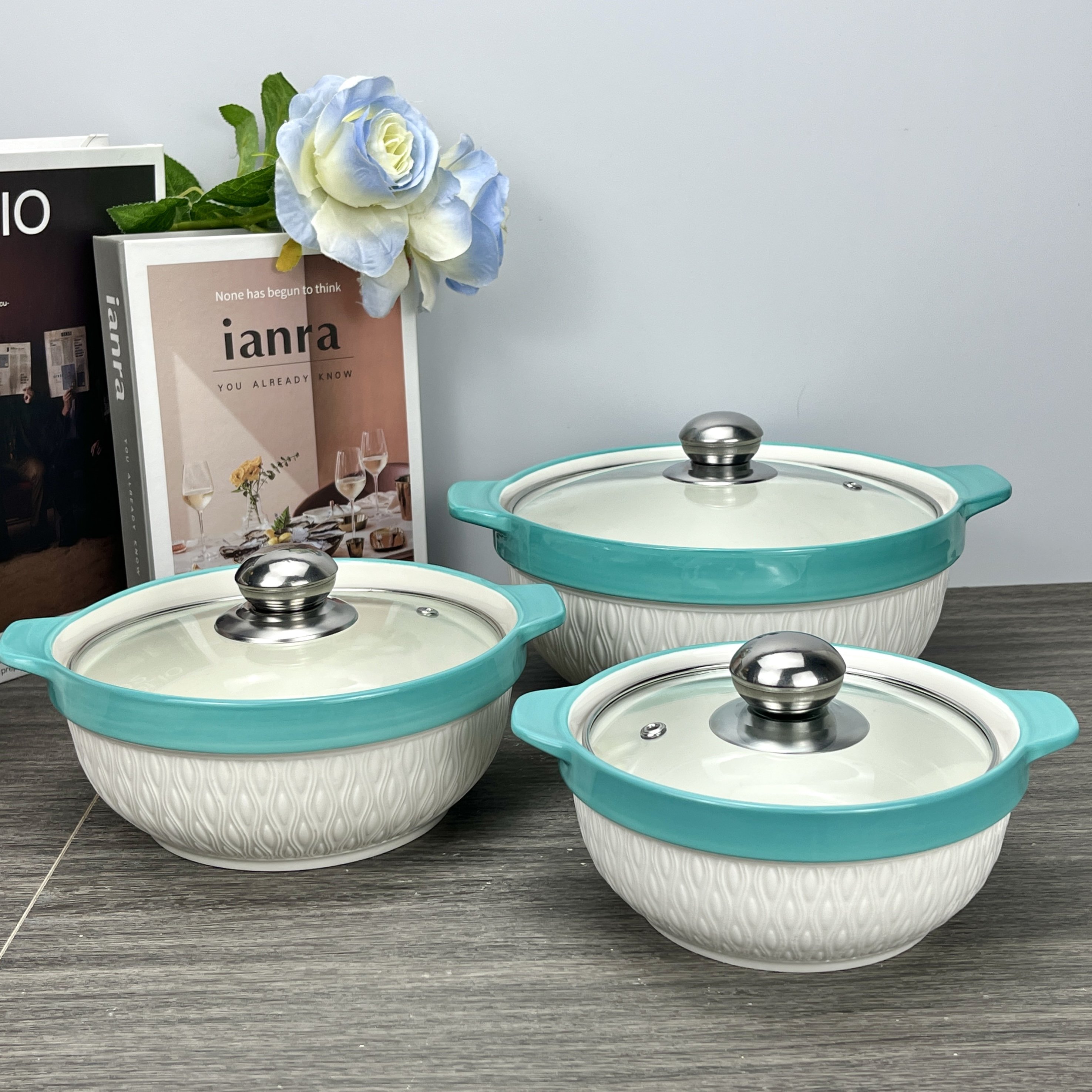 Kitchen Products Pot Supplies Items non stick Cookware Sets Dinnerware Utensils Ceramic Soup Pot Cooking Pot Sets