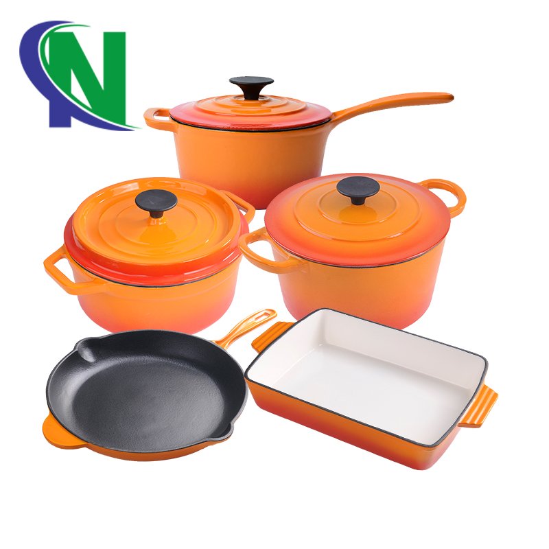 modern kitchen designs Korean cast iron enamel cookware sets