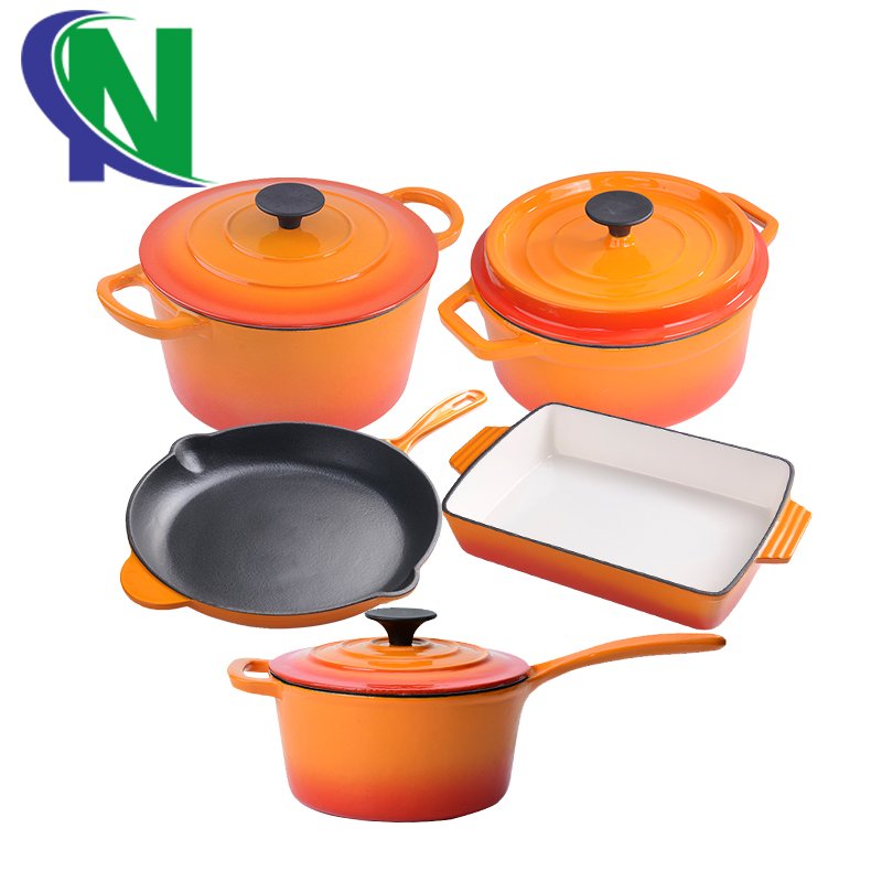 modern kitchen designs Korean cast iron enamel cookware sets