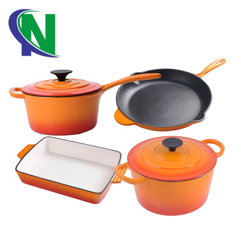 modern kitchen designs Korean cast iron enamel cookware sets