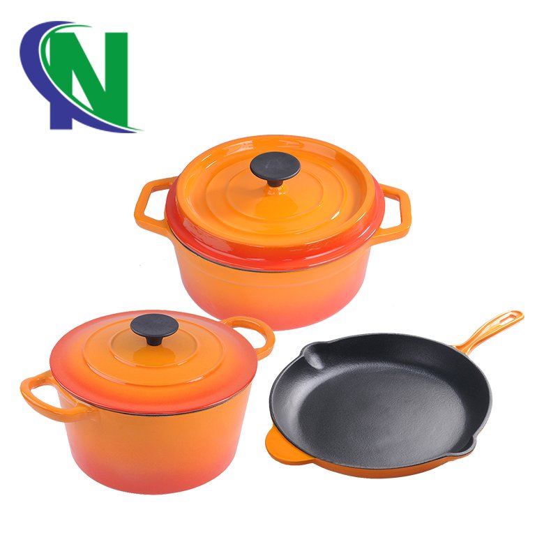 modern kitchen designs Korean cast iron enamel cookware sets