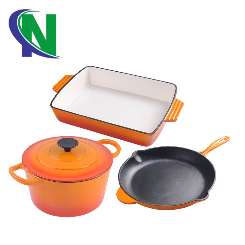 modern kitchen designs Korean cast iron enamel cookware sets