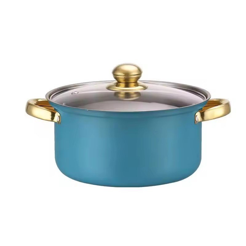 12 Pcs Pink Casseroles Soup Stock Pots Cast Iron Frying Pan Stainless Steel Cooking Pots And Pans Non Stick Cookware Sets