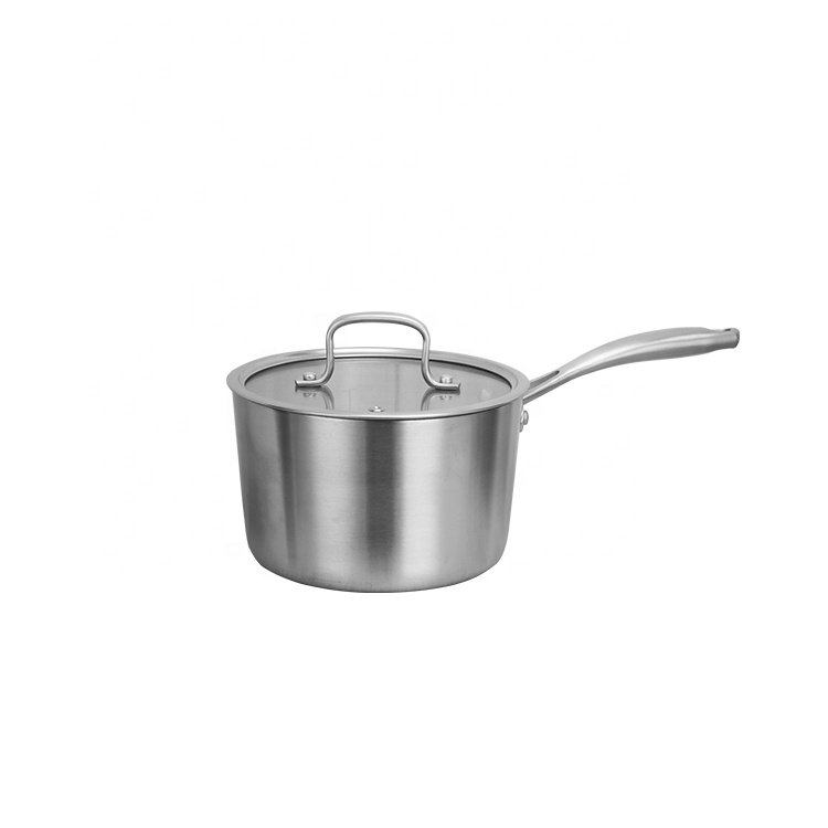 High Quality Tri-ply Stainless Steel 12Pcs Kitchen Cooking Pots And Pans Cookware Set with Glass Cover