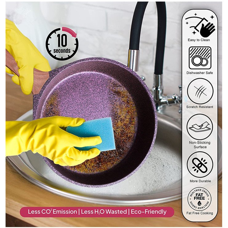 heavy duty die casting aluminum non stick marble coating Cookware Sets Pots And Pans Set with glass lid