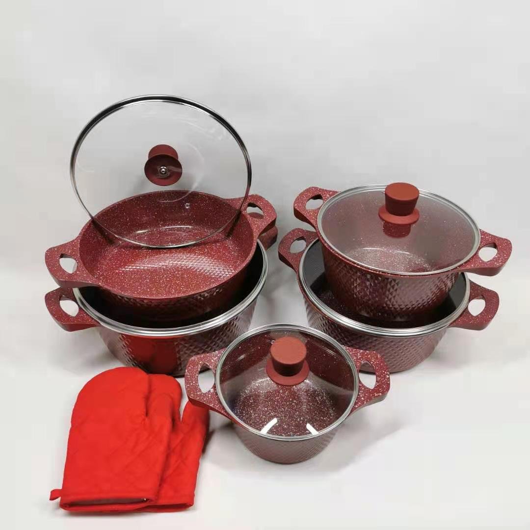 food grade Dessini 12pcs aluminum die cast cookware sets with non-stick coating frypan