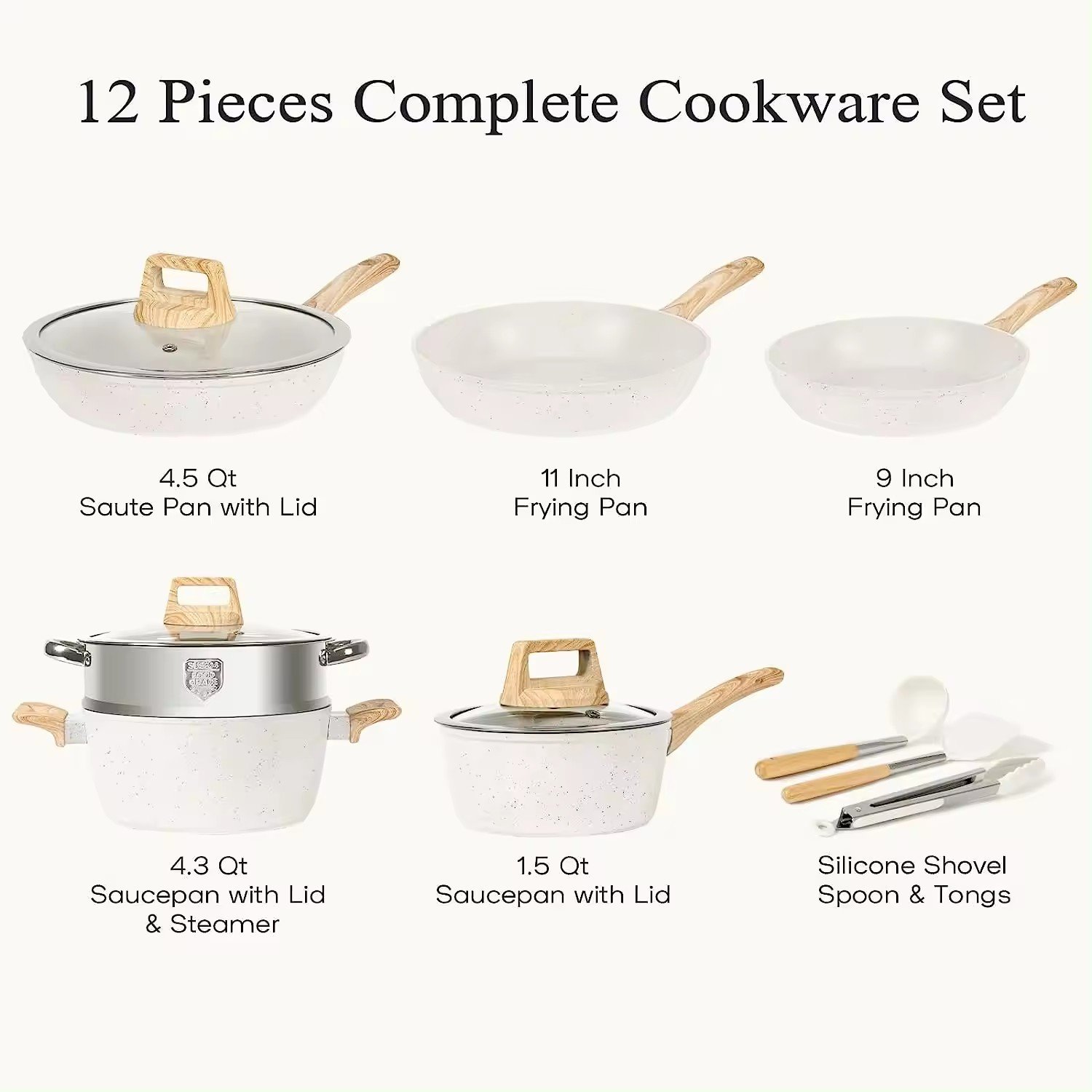 Can Kitchen Nonstick Kitchen Cooking Pots And Pans Set Granite Cookware Set With Induction Bottom