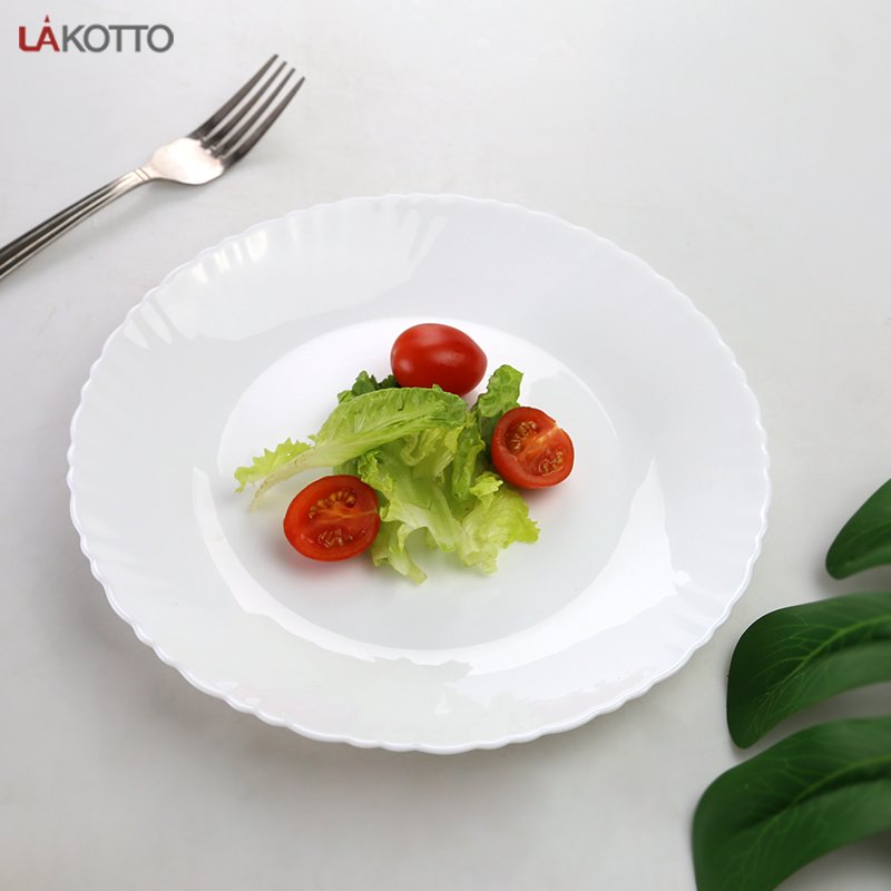 Dinner Plate Set Glass Plate Wholesale Opal Glass New Classic Customized Restaurant Carton Minimalist Round Soup Dish Engraving