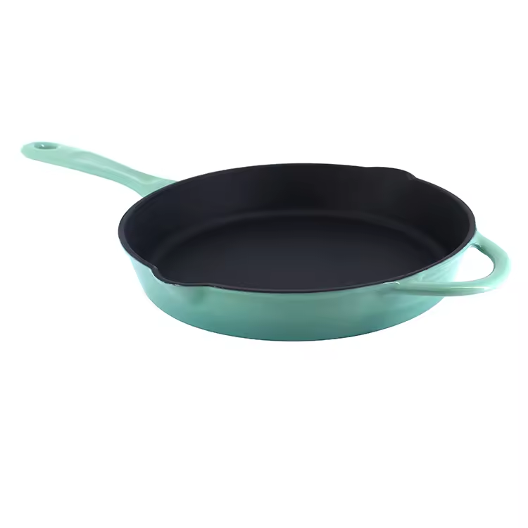 High quality factory household Cast Iron Enamel Cooking Pot Frying Pan Kitchen Cookware Set Factory Supply Customizable
