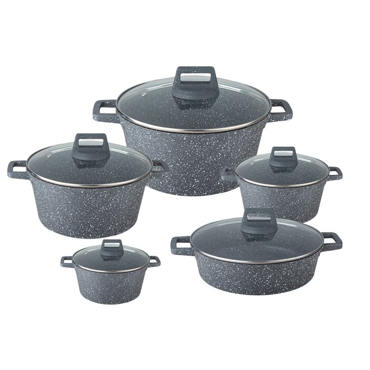2024 Customizable Die Casting Aluminium Non Stick Dessini 10Pcs Kitchen Cookware Set