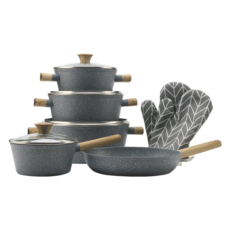 Wholesale High Quality German White Nonstick Aluminium Modern Life Cookware Set Cooking Pots