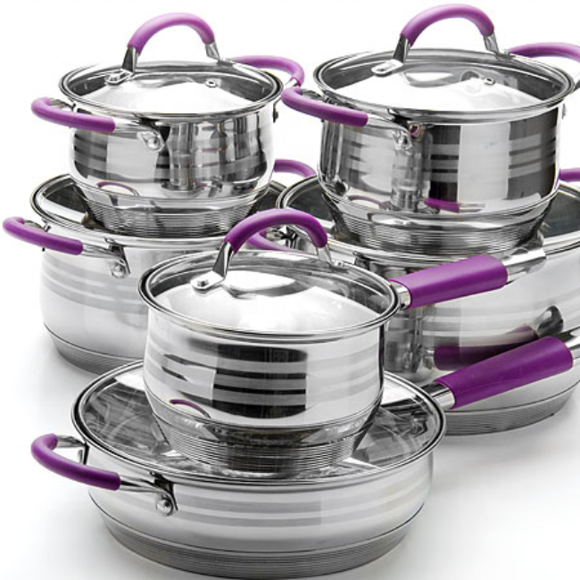 Cookware Set Kitchen Accessories Stainless Steel 12pcs Palm Restaurant Cookware Cooking Pot Kitchenware Ollas Cooking Pot Set