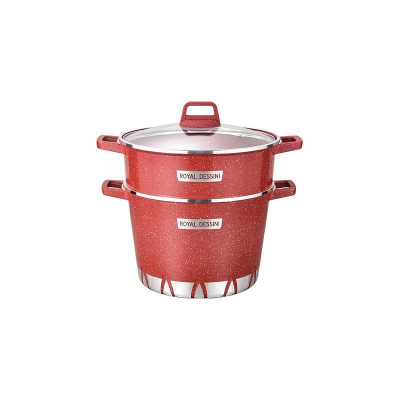 Customized Logo Die Cast Cookware-Set Double Boilers 3pieces 28cm Cooking Pot Set Non-Stick Cookware Granite