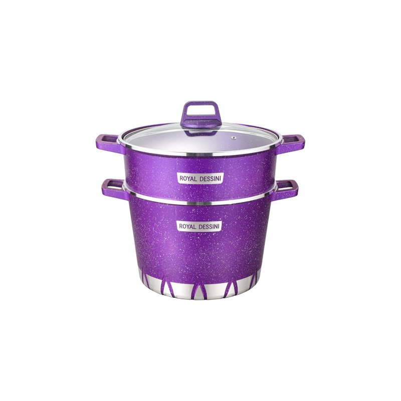 Customized Logo Die Cast Cookware-Set Double Boilers 3pieces 28cm Cooking Pot Set Non-Stick Cookware Granite