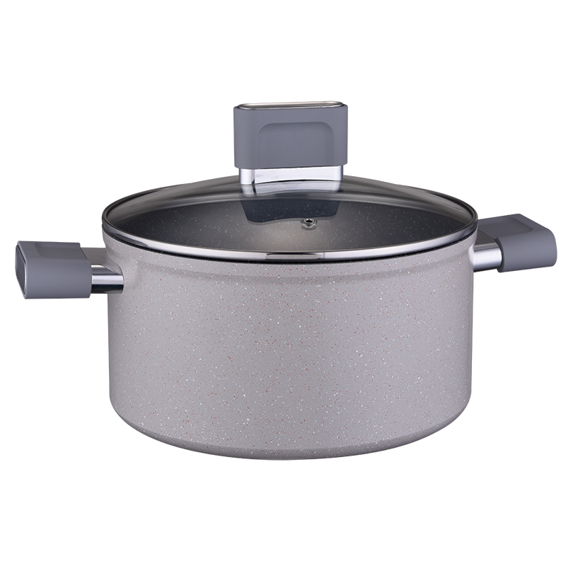 Silicon Polyester Induction Cooker Pot Set Cookware Set Cooking Non-stick Marble Coating With Red Point