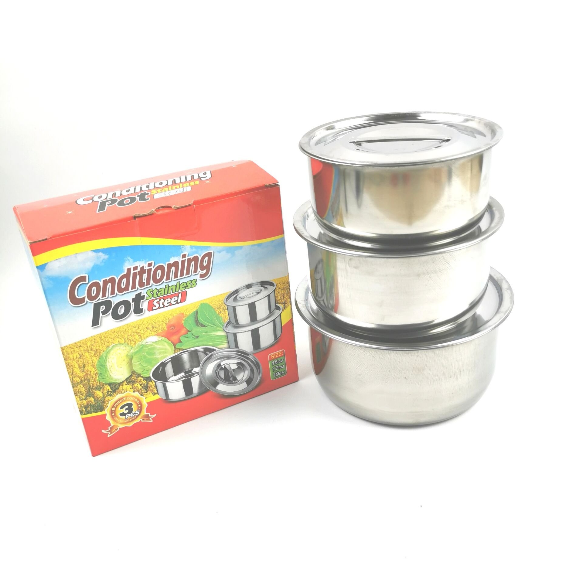 Cheap Wholesale Kitchen Stainless Steel Stock Pot Camping Cookware Sets Cooking Pot With Lid