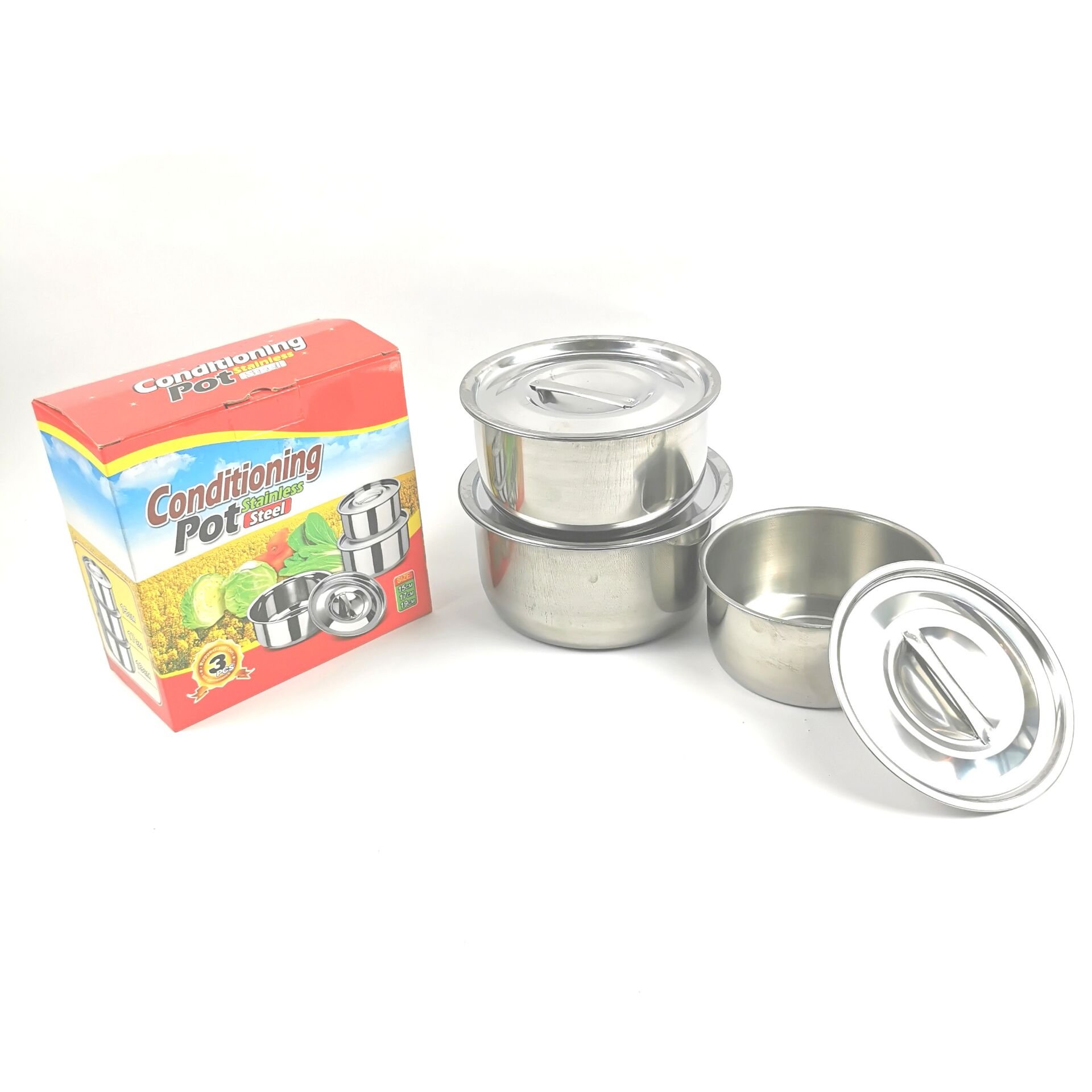 Cheap Wholesale Kitchen Stainless Steel Stock Pot Camping Cookware Sets Cooking Pot With Lid