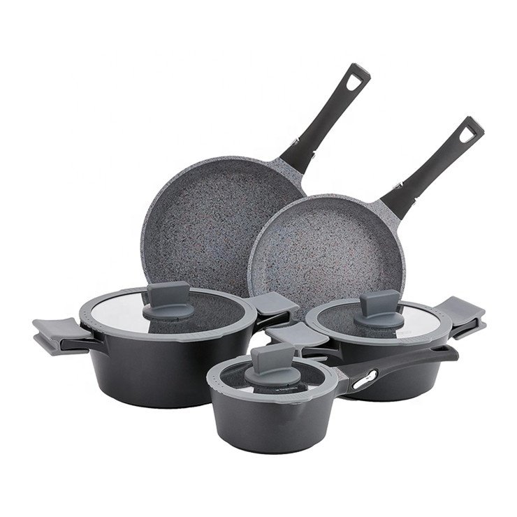 Casserole Kitchen Pots Pan Nonstick Cookware Sets Design Aluminum 2023 Multifunctional New Metal Customized Logo Color Box