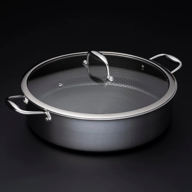 20 pc Hybrid Cookware Set w/ Lids Stainless Steel Wok Kitchenware 3-ply Stainless Steel Honeycomb