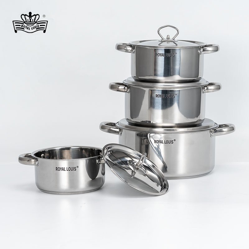 15PCS Stainless steel cookware set kitchen utensils hot selling cooking tools and potsand pans with induction base and color box
