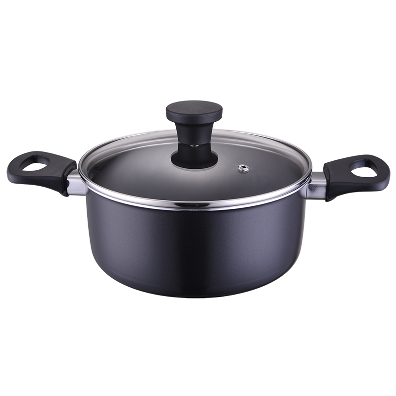8 Pieces Black Non Stick Roller Coating Aluminum Tencere Seti Casserole Fry Nonstick Pots And Pans Non-stick Cookware Set