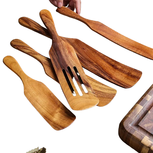 Metier New Arrival Factory Sale Wooden Kitchen Utensils 4 Piece Set Spatula Utensil Sets Natural Teak Wood Kitchen Utensil Set